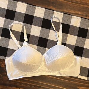 Vintage cotton bullet bra 38c white pinup
